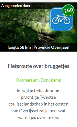 Fietsroute over bruggetjes